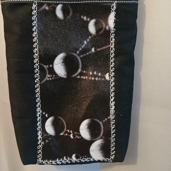 New Mini Travel Sling pack Crossbody Photo Canvas Water droplet Web Black denim - Picture 7 of 10